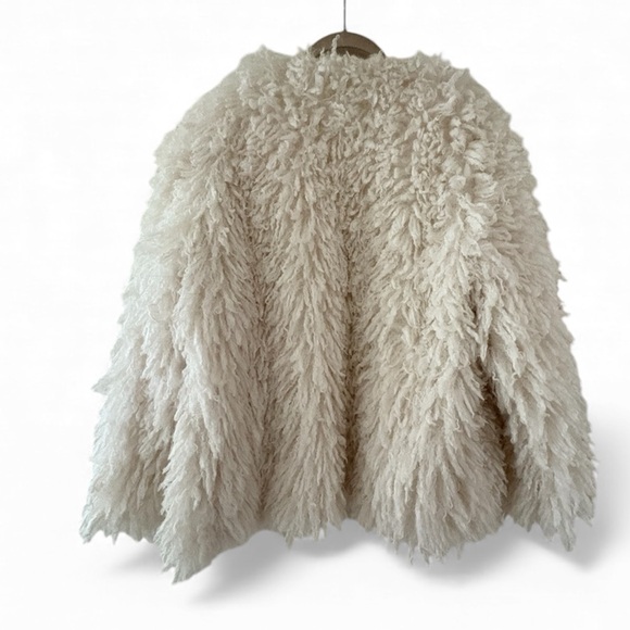 Anthropologie Shaggy Faux-Fur Cardigan Sweater New Medium - Picture 10 of 12